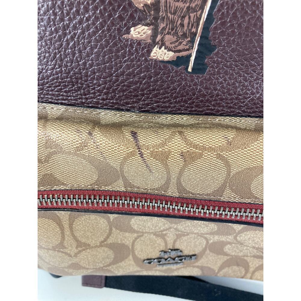 COACH 88014 MEDIUM RARE STAR WARS BROWN LEATHER BACKPACK - Picture 4 of 16